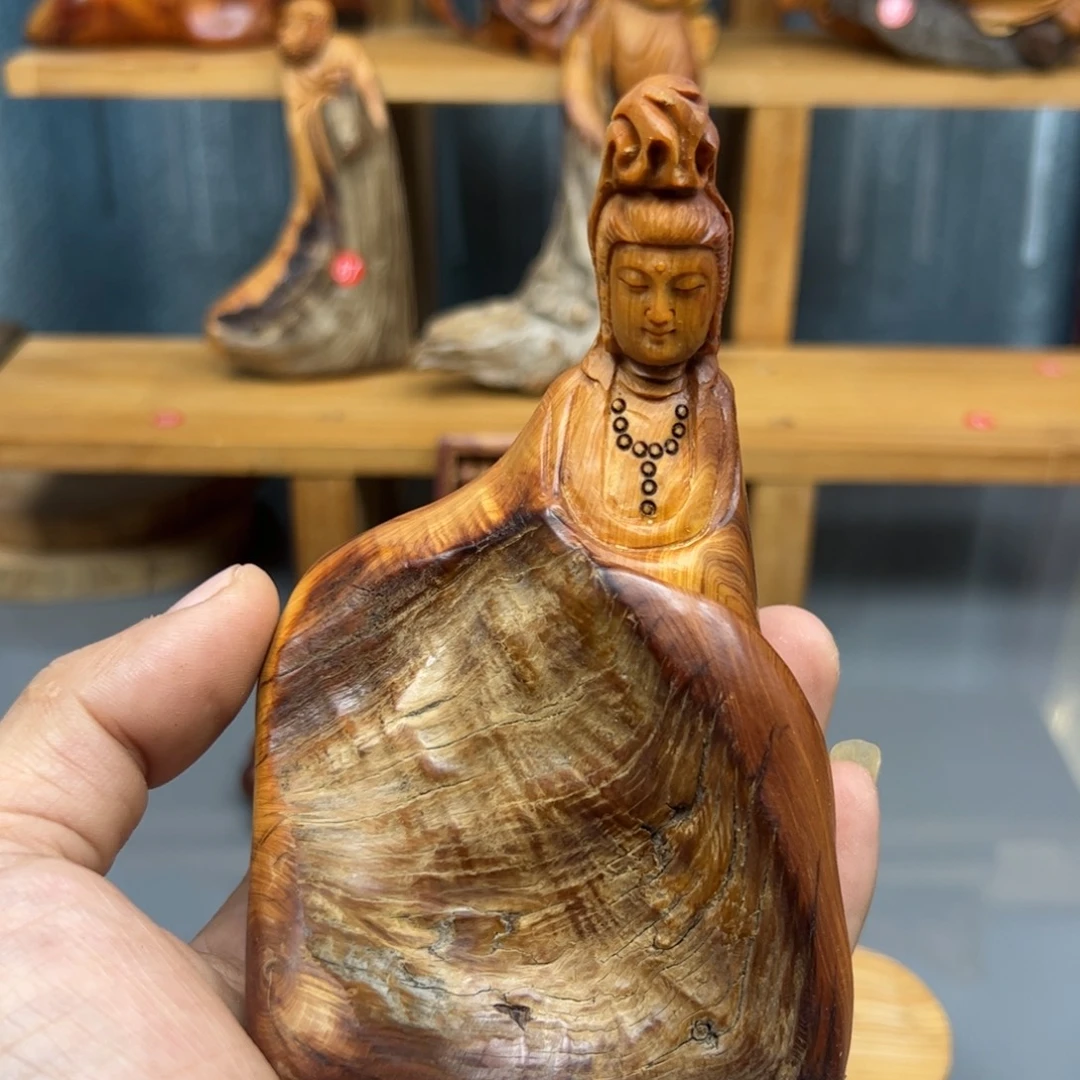 碧***心木崖柏木摆件手把件