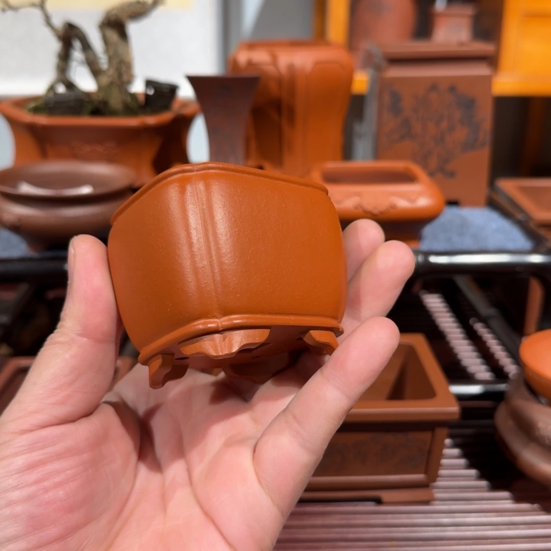 素***室紫砂花盆原矿紫泥