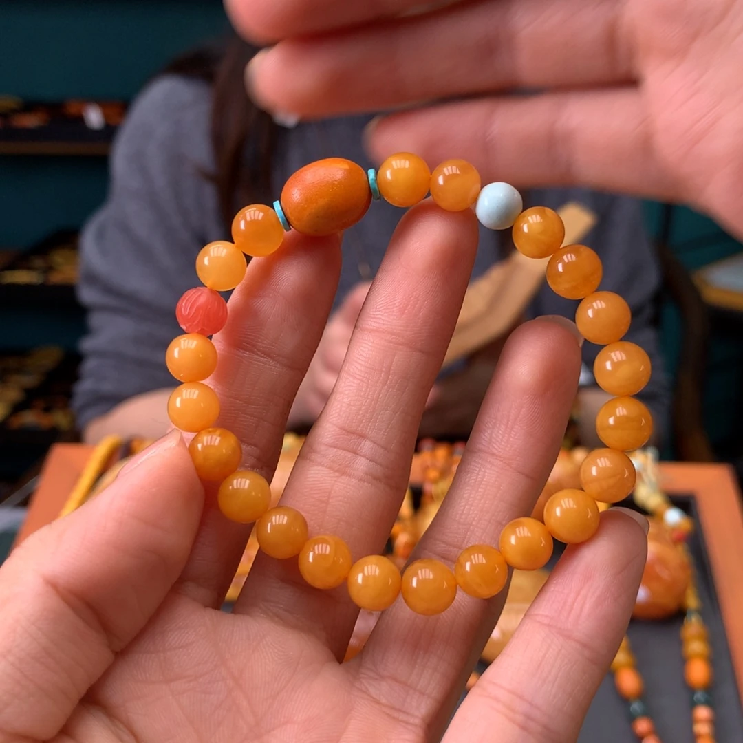 蜜蜡未镶嵌手串天然