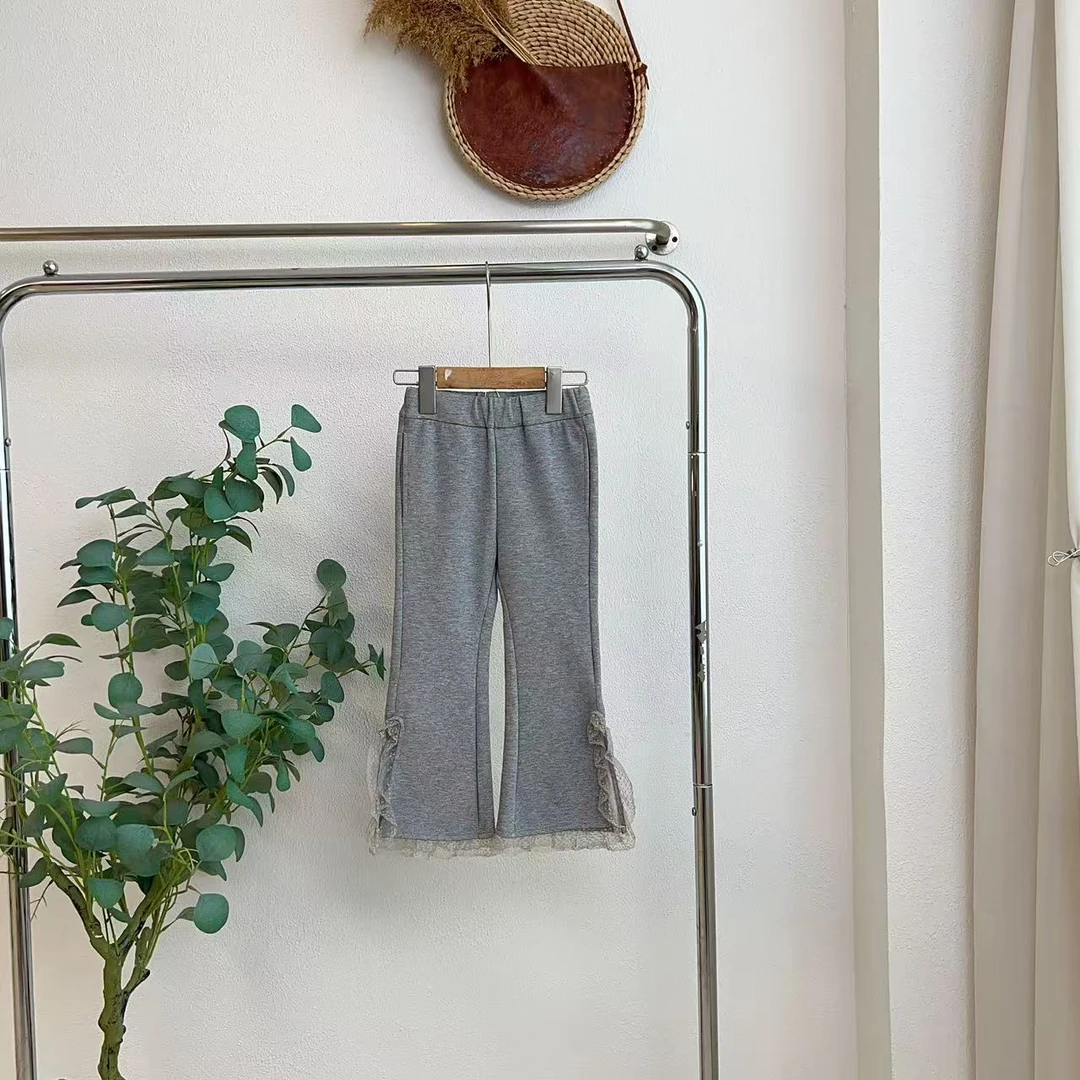 2511哥麻灰色微喇裤子