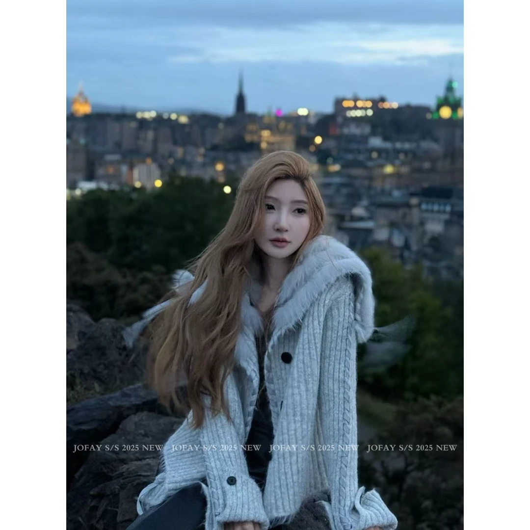 小侨Jofay mv女主 时尚气质秋季穿搭女装新款皮草上衣外