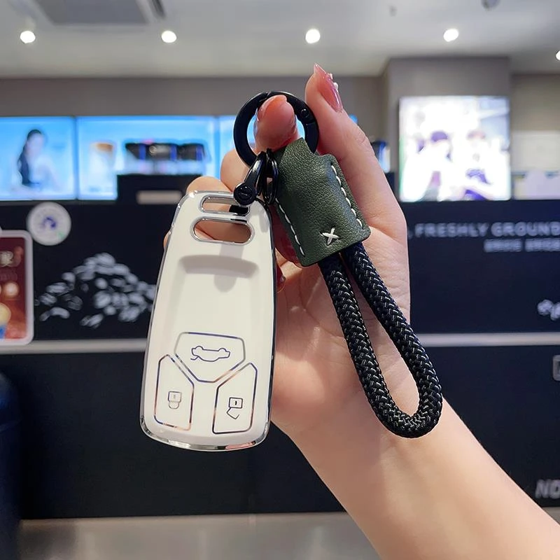 适用于奥迪16-23款奥迪Q5L钥匙套Q7/A4L/A5车遥控器保护包壳扣