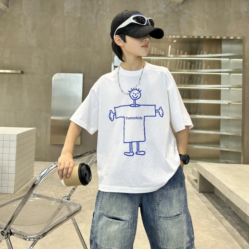 童装儿童夏季短袖T恤2025年新款男童夏装韩版帅气洋气衣服中大童