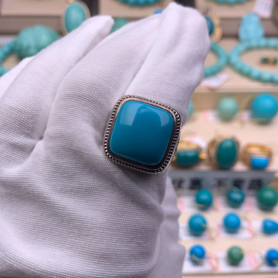 绿松石银S925镶嵌珠宝奇石