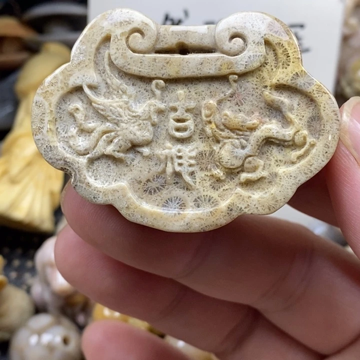 硅化珊瑚（珊瑚玉）未镶嵌颈饰