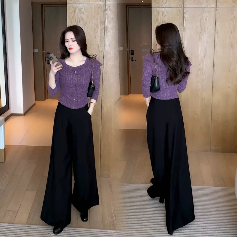 时尚气质T恤女早秋新款洋气减龄别致小衫显瘦百搭长袖打底衫上衣