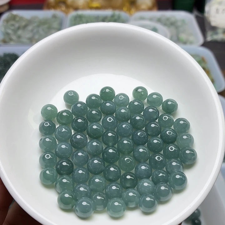 翡翠未镶嵌手链卡8冰蓝水10个