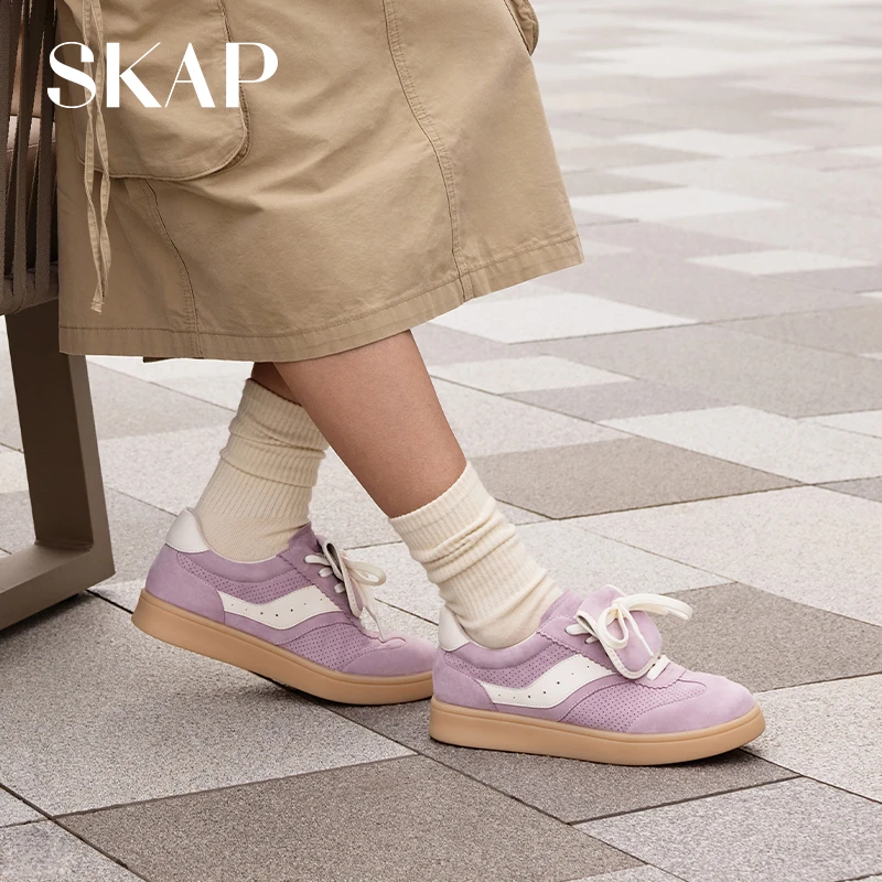 SKAP圣伽步鞋2025春季百搭日系复古款休闲透气德训鞋AGR05AM5