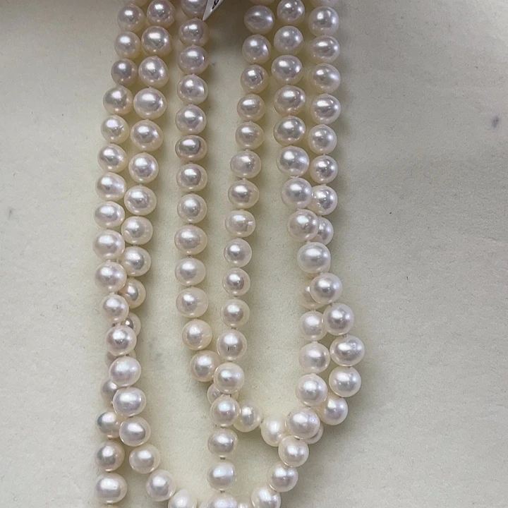 颈饰未镶嵌淡水珍珠卡7-8极光冷白炫彩120毛衣链