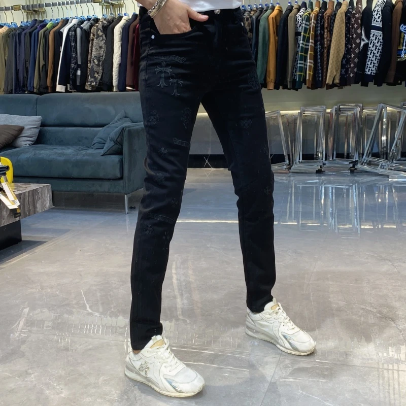 【也许家】新品秋冬黑色男欧货修身弹力小脚牛仔裤显瘦男裤BB19222
