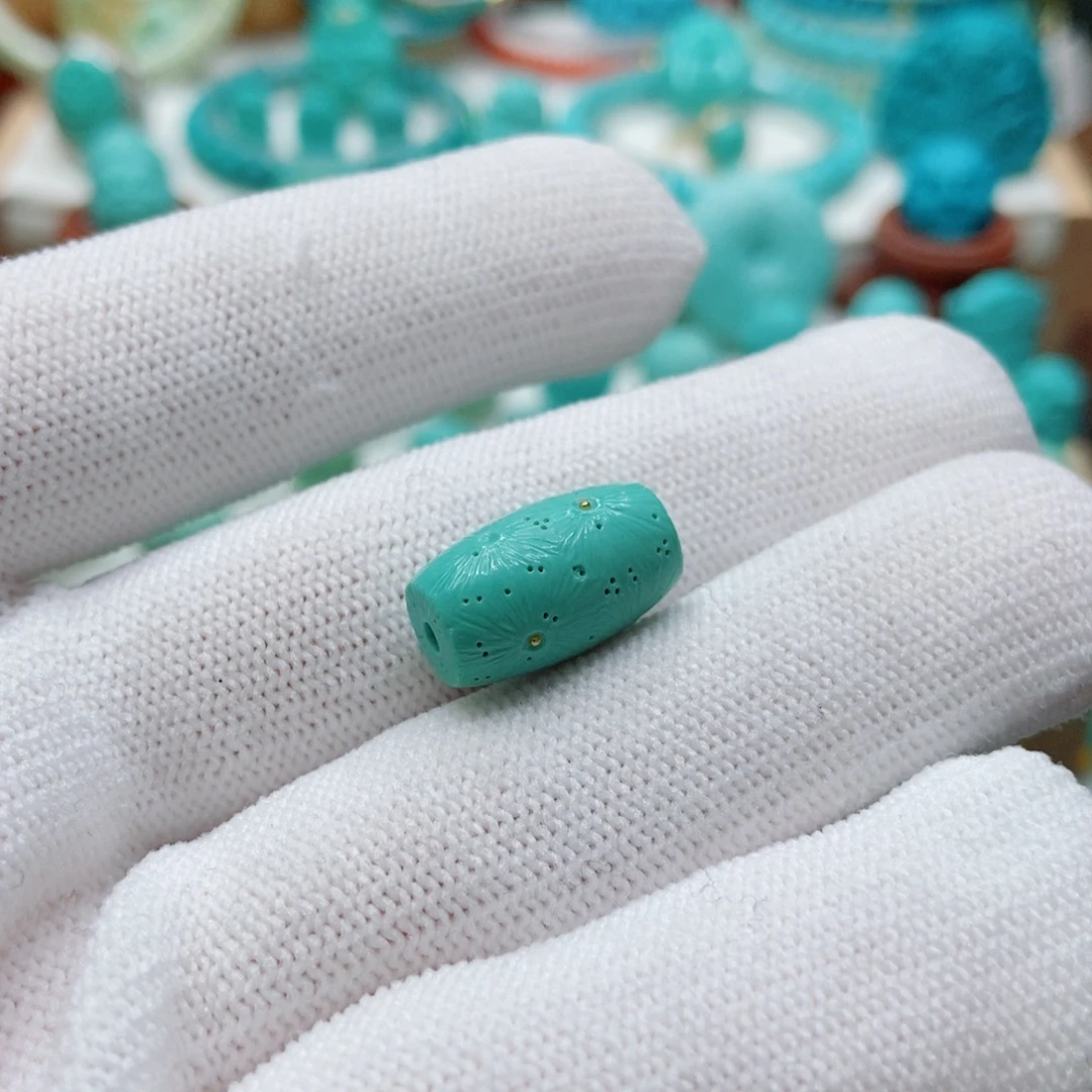 绿松石未镶嵌桶珠