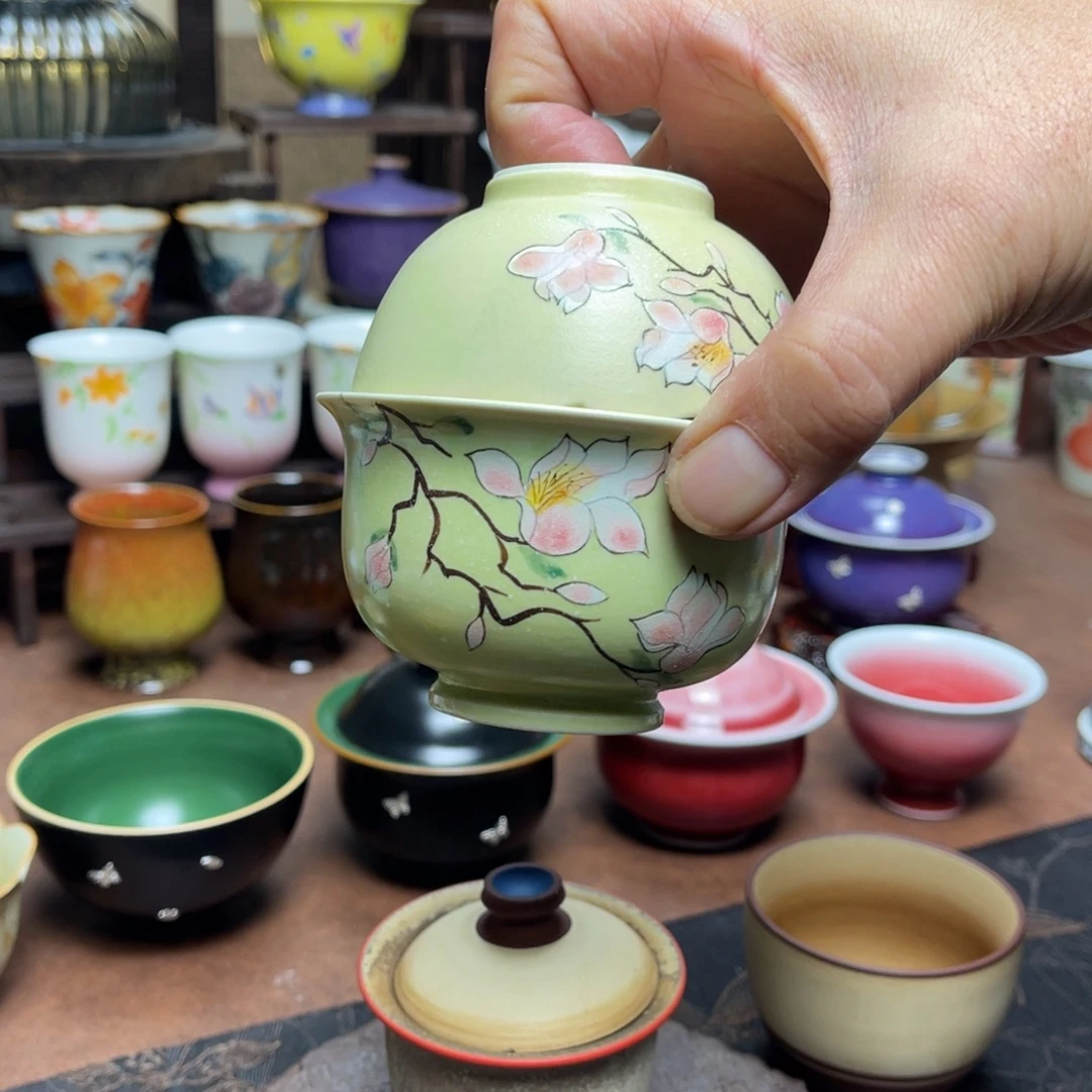 糯***米素铭品瓷釉下彩茶具