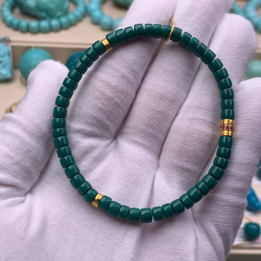 绿松石18K金镶嵌珠宝奇石