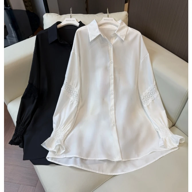 【鑫蕾】简约百搭纯色衬衫女时尚设计感休闲显瘦上衣28576