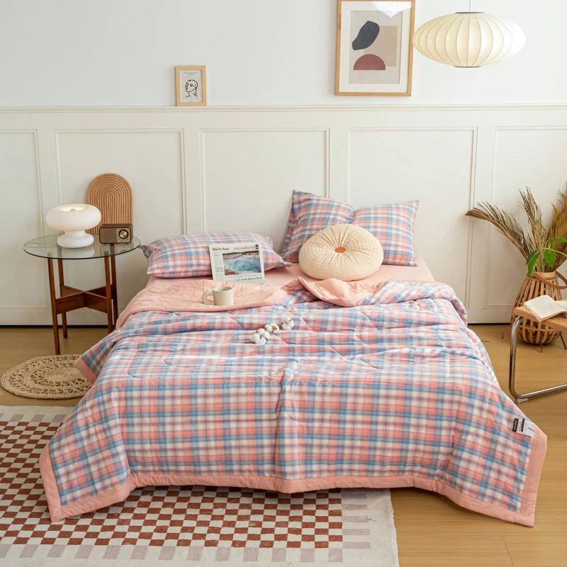 2025新款无印风100%新疆棉花全棉手工水洗夏凉被