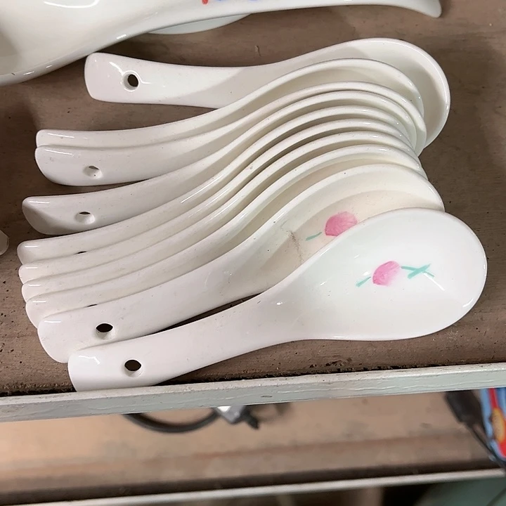 瓷片景德镇陶瓷汤勺。10个。