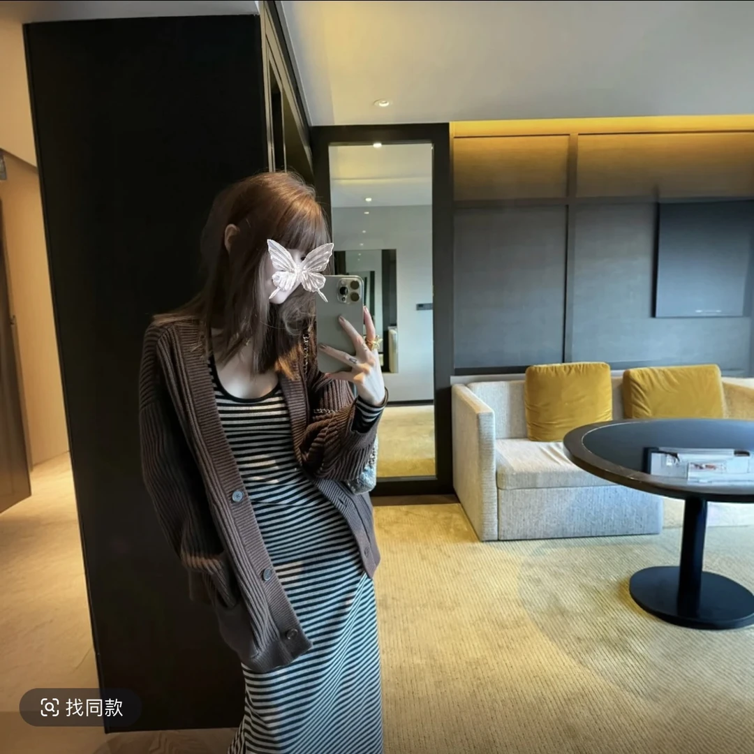 【年末清仓 售完不补】复古慵懒风休闲V领毛衣冬季软糯宽松针织开衫