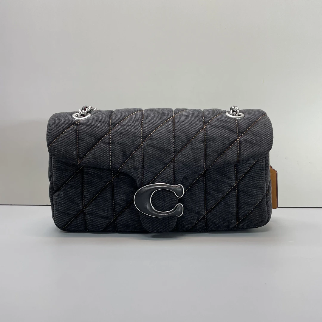 95新 COACH/蔻驰 小林/tabby26黑色车线链条包26*14*8cmB020405