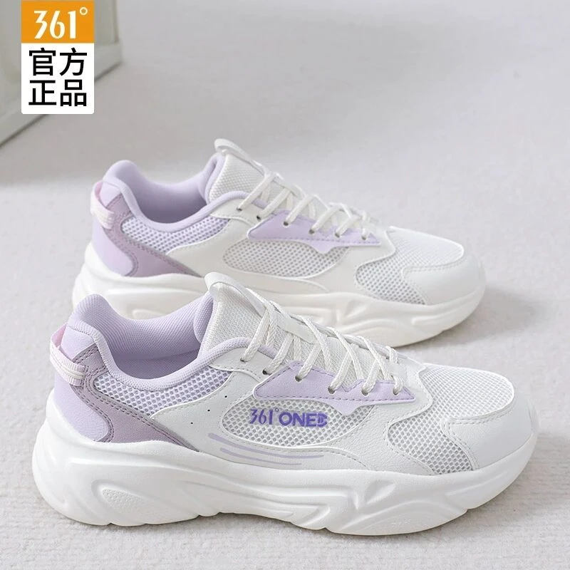 361°女鞋2025新款冬季网面运动鞋女透气跑步鞋女士轻便软底休闲鞋