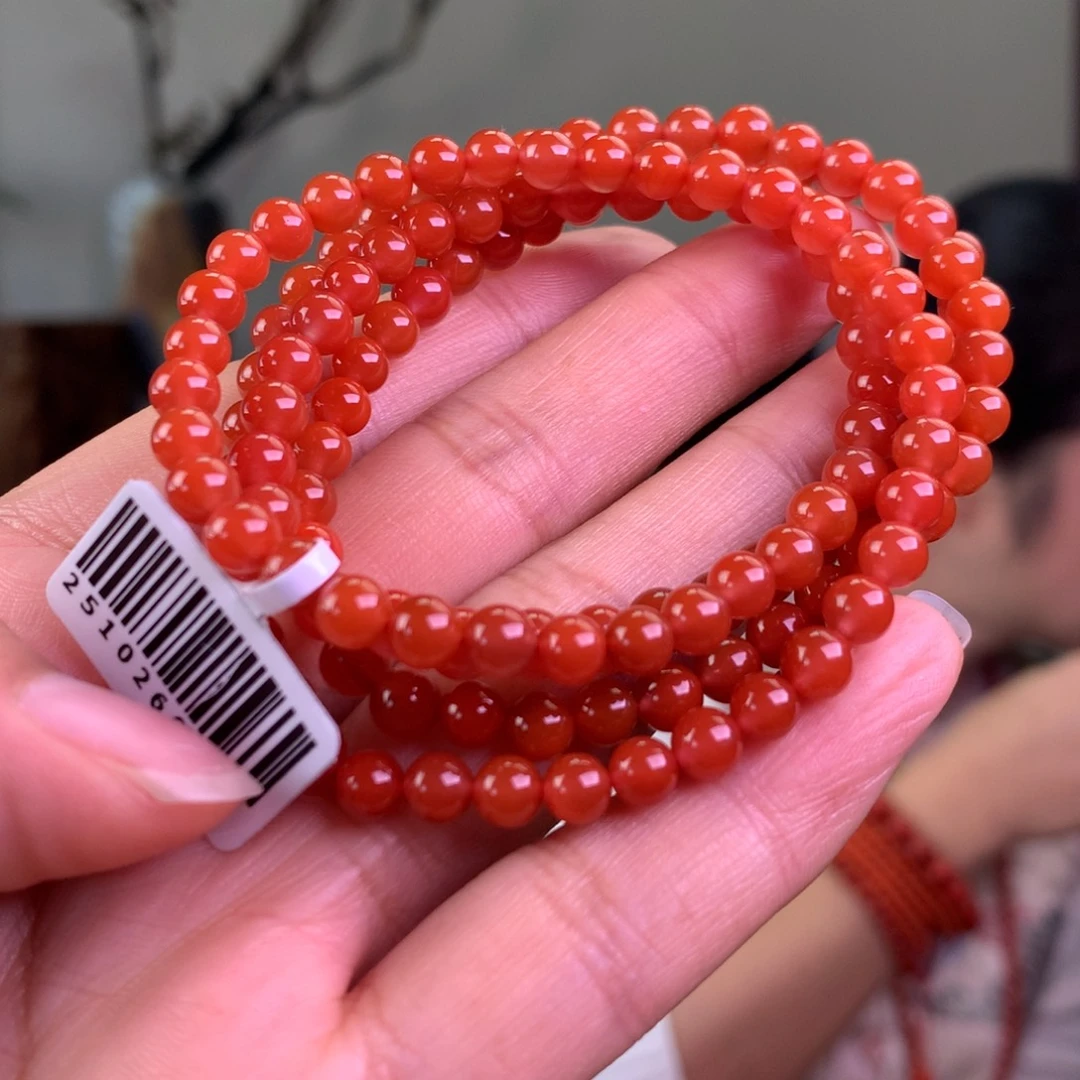 南红玛瑙未镶嵌南红玛瑙锦红卡5多绕