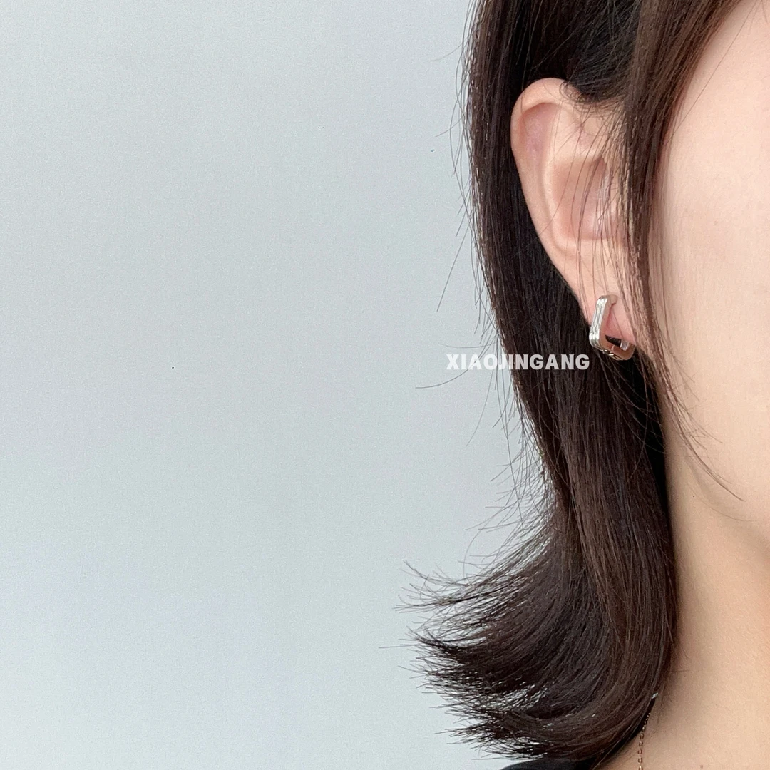 925银耳饰 小金刚-【圆角方块】耳饰