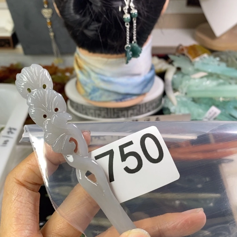 【闪购商品】和田玉发饰未镶嵌蓝*