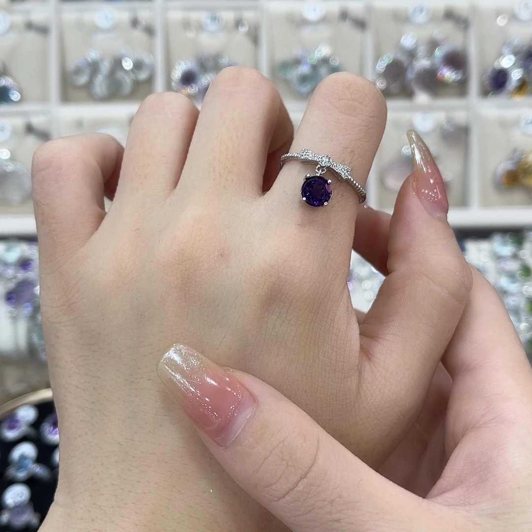 蛇纹石玉银S925镶嵌戒指