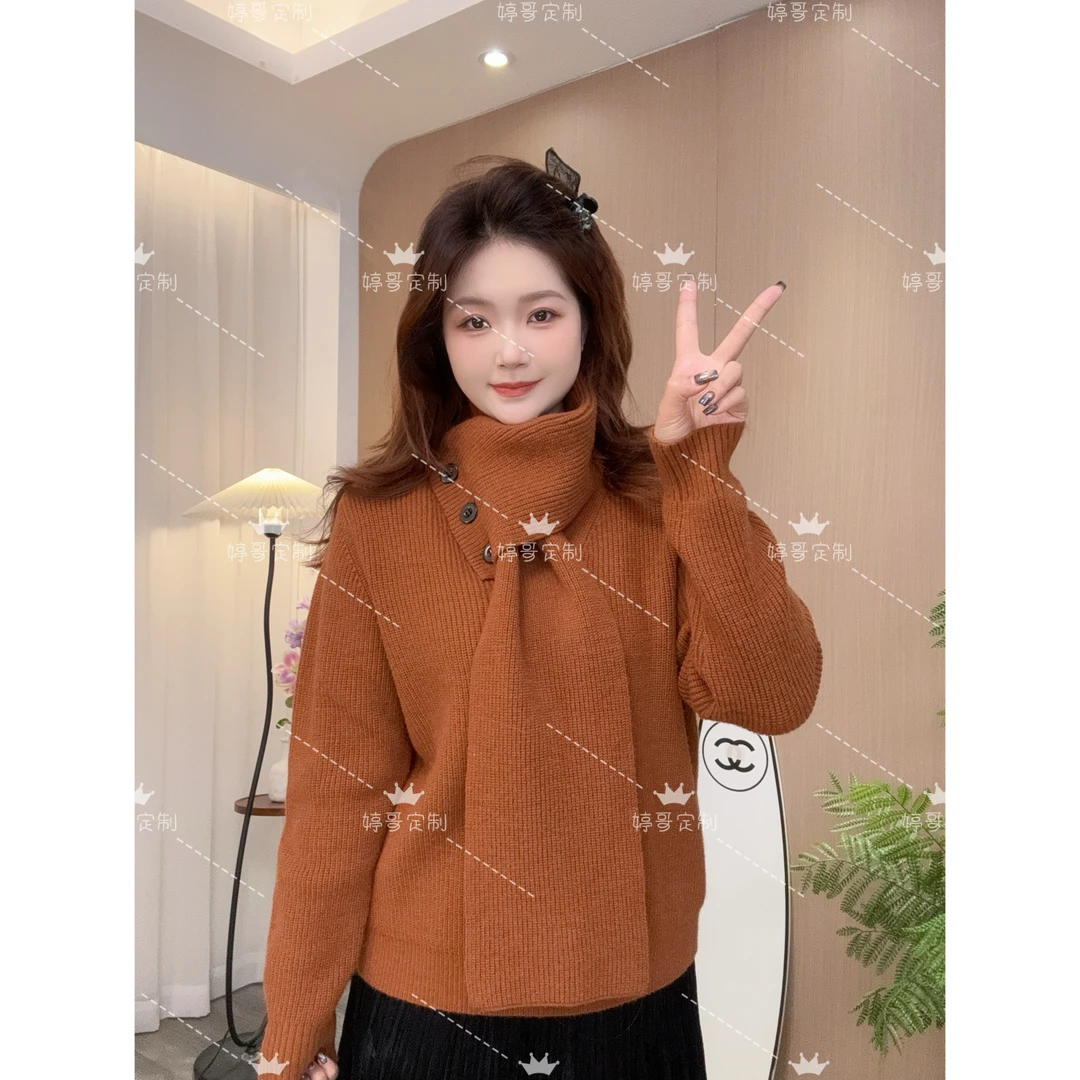 【婷哥定制 海边蔷薇】冬季设计大码女装长袖毛衣上衣TGW41750