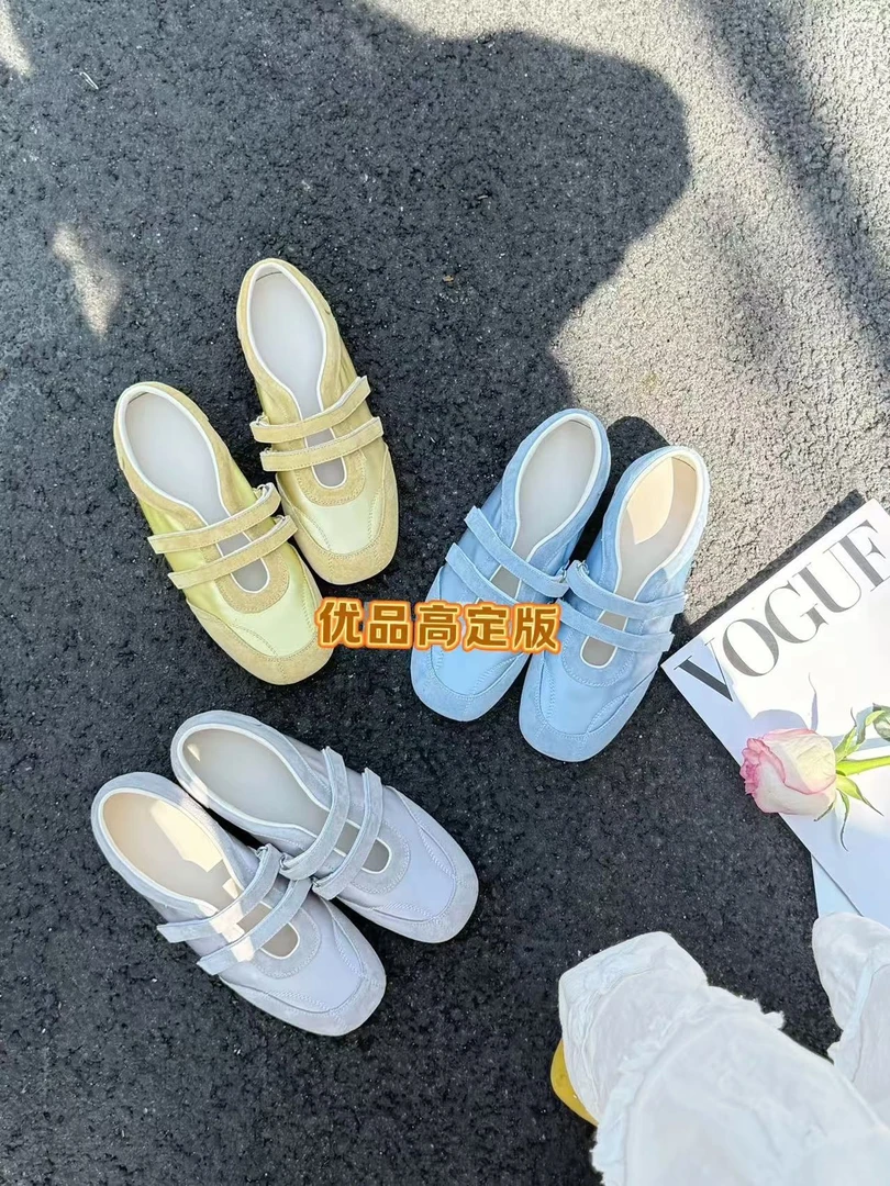 【断码青货】2025年新款复古魔术贴芭蕾舞鞋女平底单鞋玛丽珍德训鞋