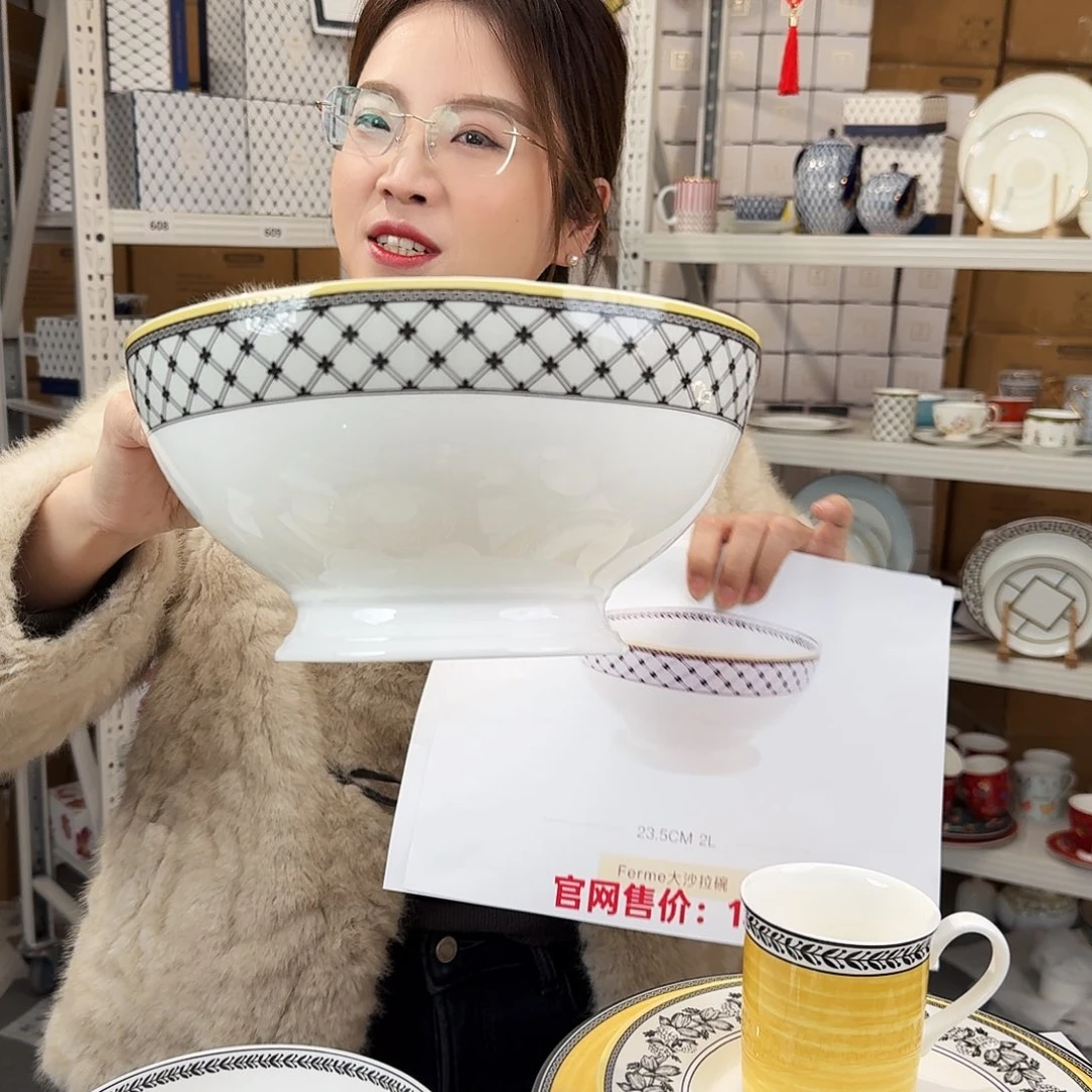 骨瓷9英寸大碗口径23cm高11cm汤碗1只外贸骨瓷