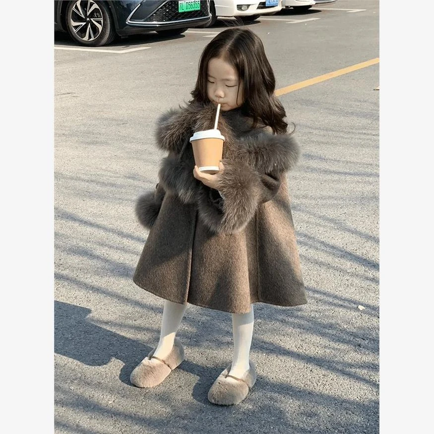 韩国童装儿童大衣外套女童秋冬高级感宝宝双12岁女童春秋潮款外套