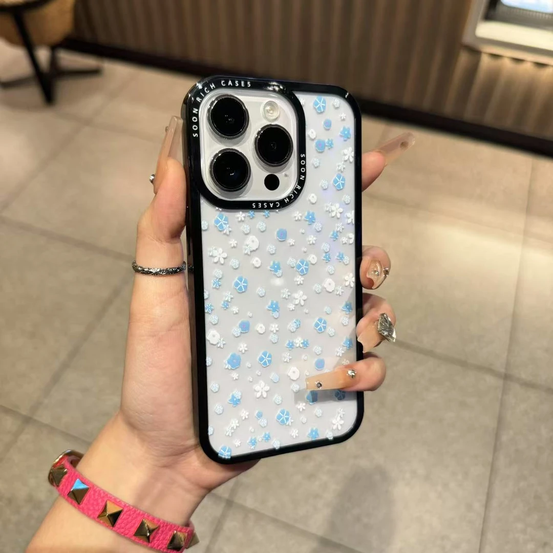 满屏小花CASE壳适用于苹果iPhone16/15/14/13promax手机壳卡通