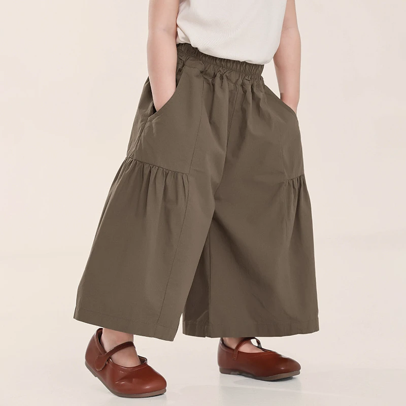 女童九分裤儿童夏季新款洋气阔腿裤中小童女孩薄款裤裙