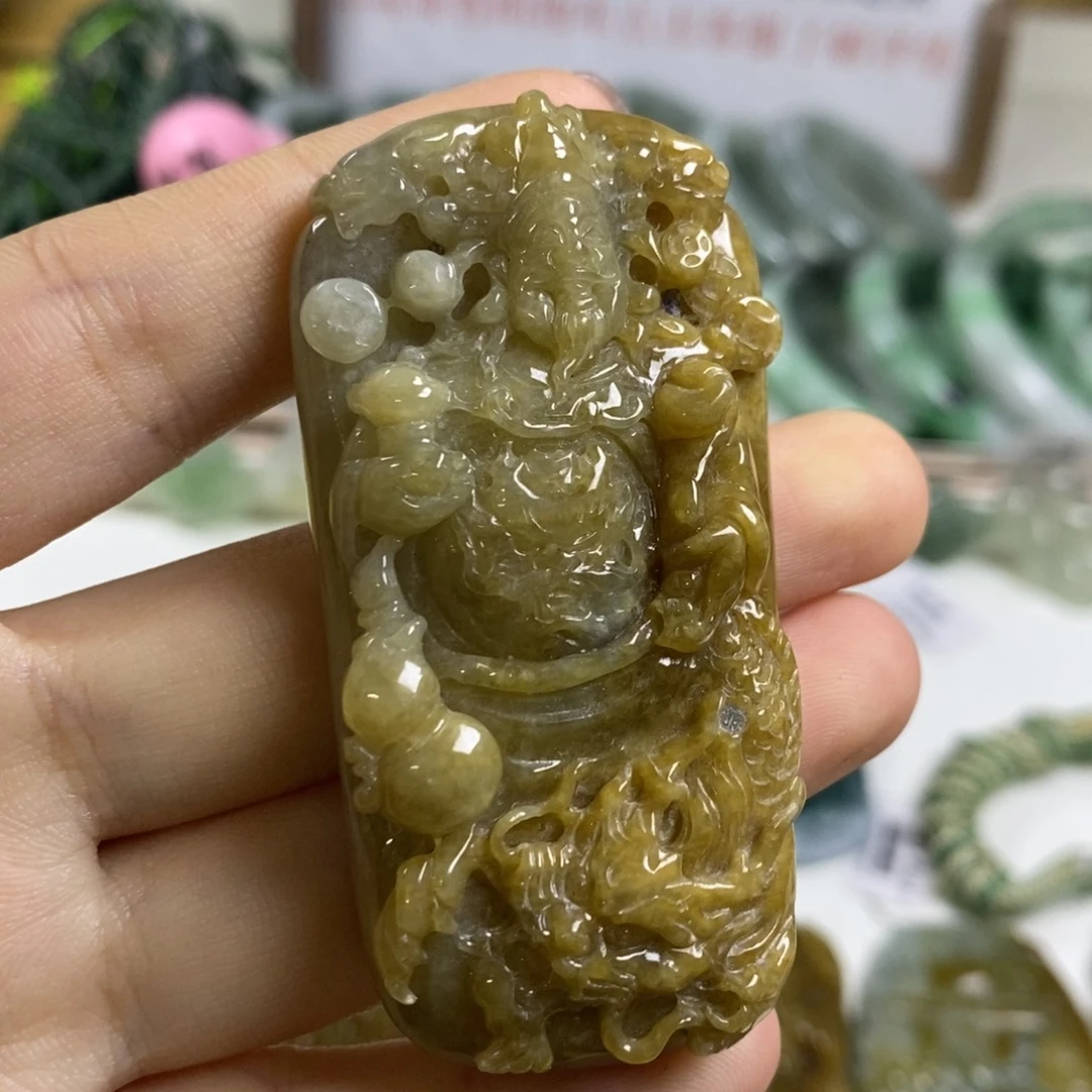 翡翠未镶嵌颈饰翡翠A货挂件