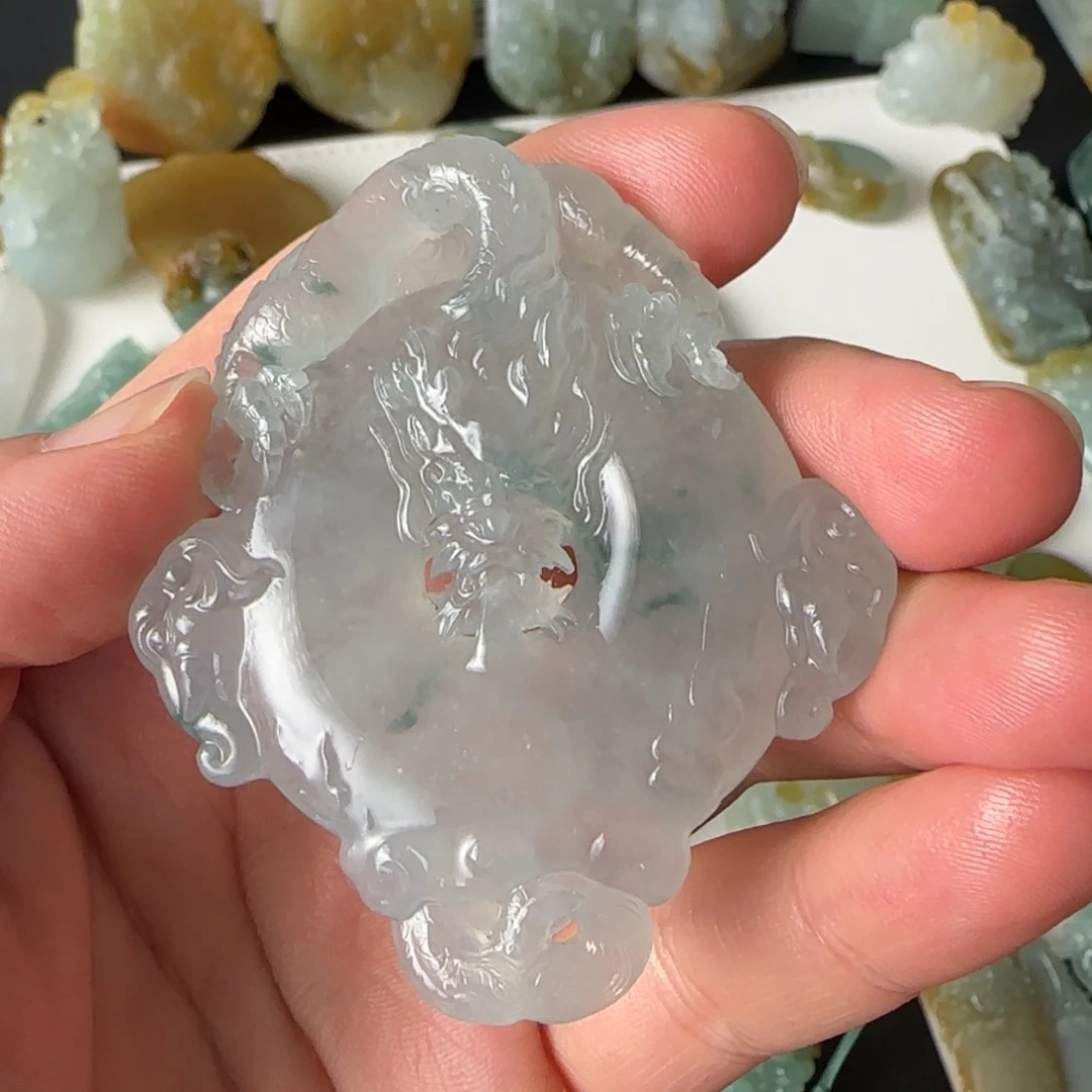 未镶嵌定制翡翠龙牌