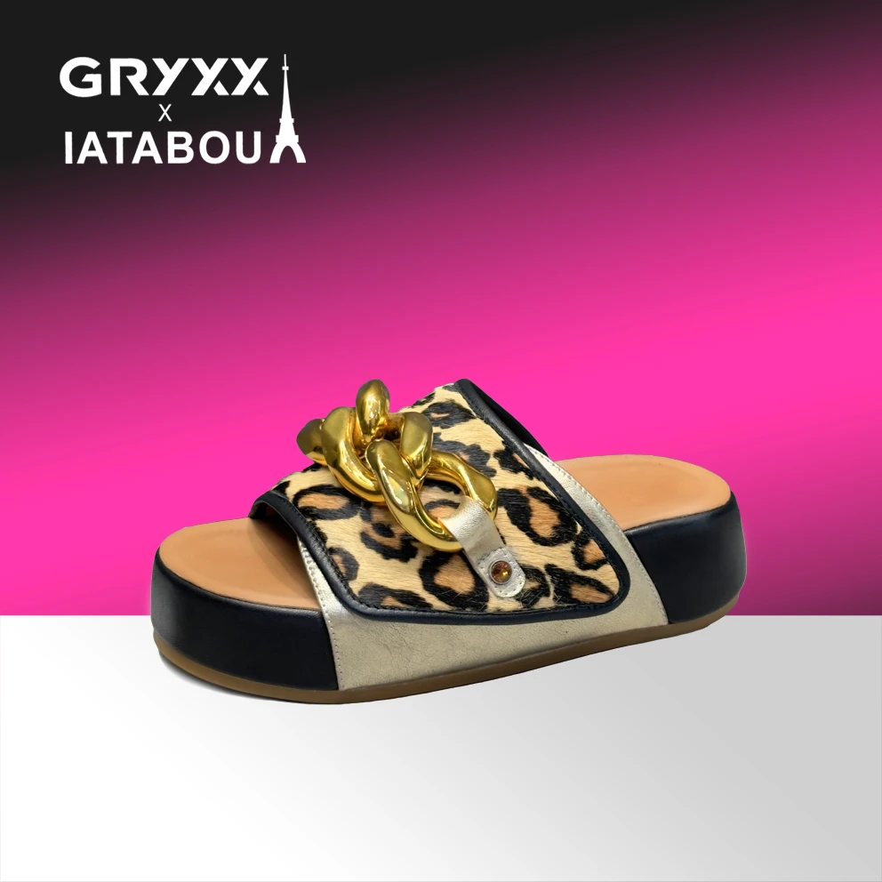 IATABOU时尚休闲女士夏季外穿印花平底小众潮牌设计师TA156049