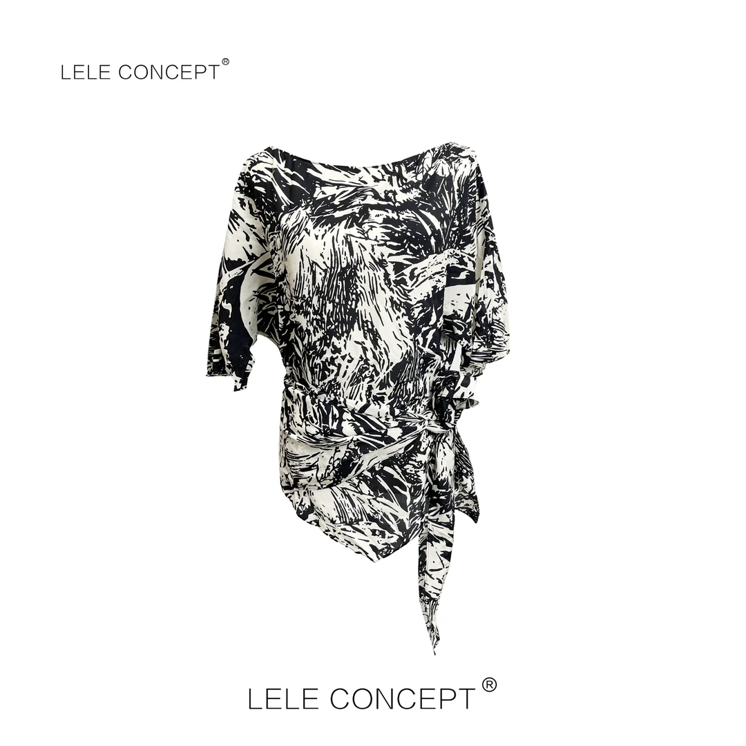 LELE CONCEPT丨「丽」都市轻奢高级感晕染半袖上衣S1099