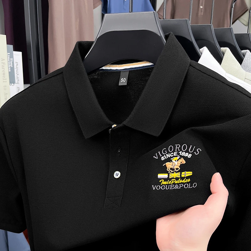 奈纽彼皮高端潮流男士时尚商务休闲棉百搭短袖t恤夏装上衣polo衫