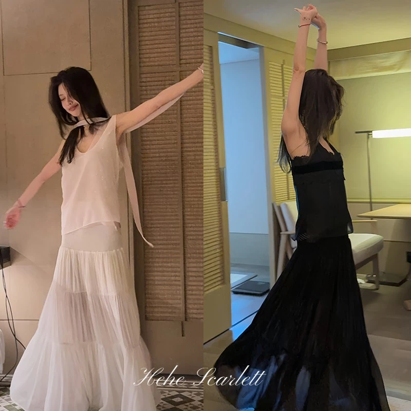 【5月第三期】你的呵呵 立体打揽修身压褶A字包臀半身纱裙|抹胸裙