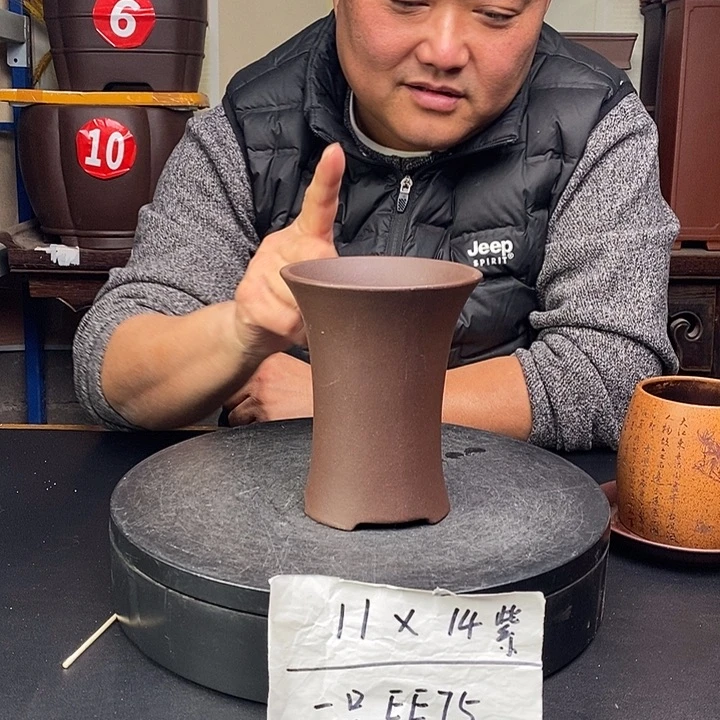 紫砂花盆货号一只EE75