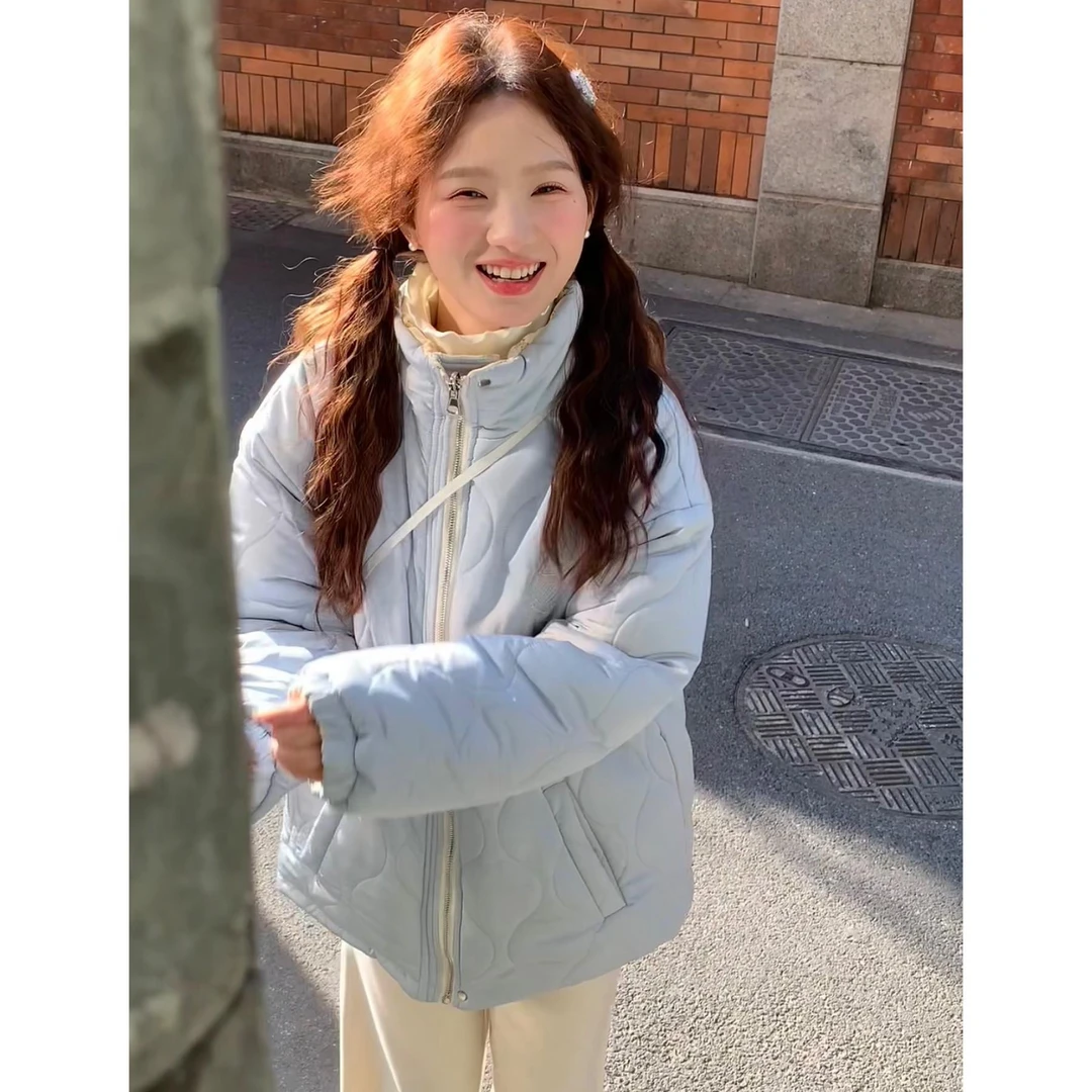 W瞌睡兔【清苍豆乳蛋挞】碎花两面穿棉服外套女宽松保暖面包服27800