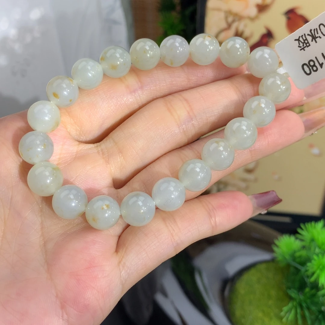 翡翠手链未镶嵌卡9冰胶洒金手串