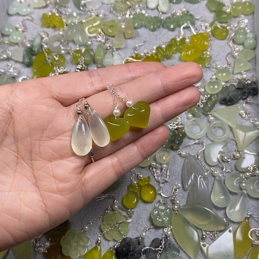 【闪购商品】未镶嵌蛇纹石玉挂件耳饰耳环项链