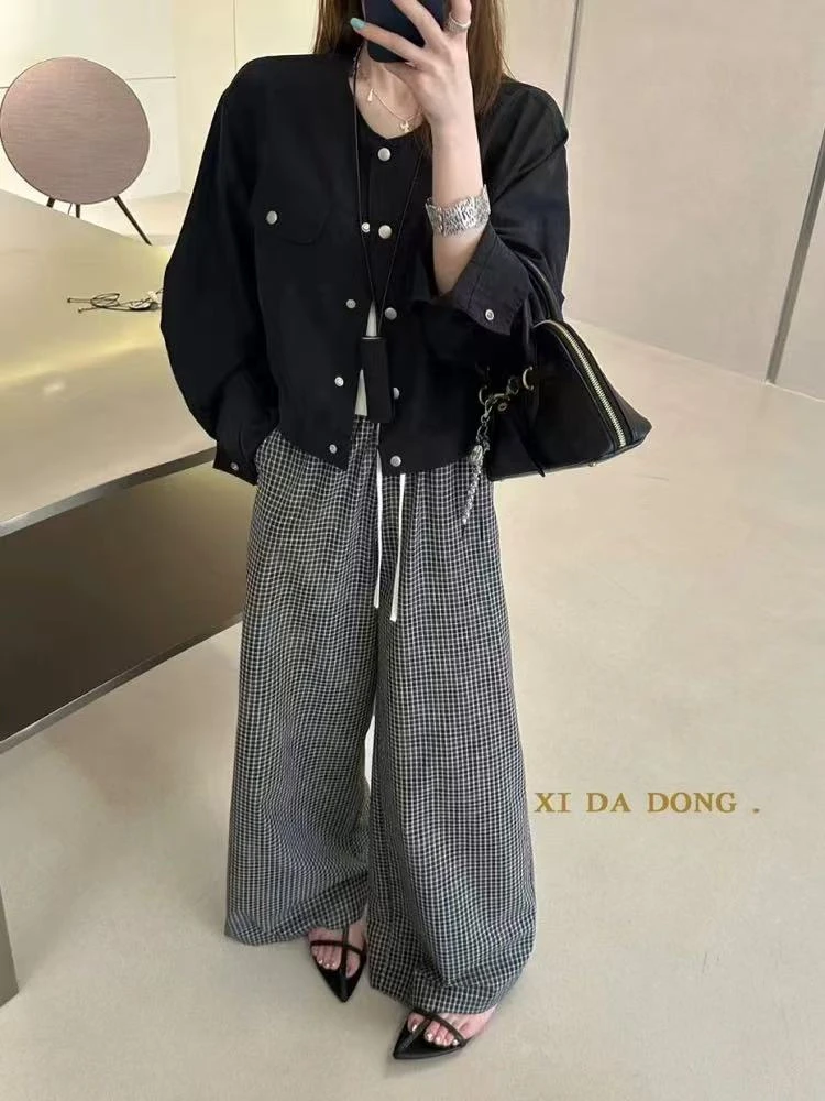 新款喜大东简约纯色防晒上衣女夏季新款宽松单排扣百搭薄款