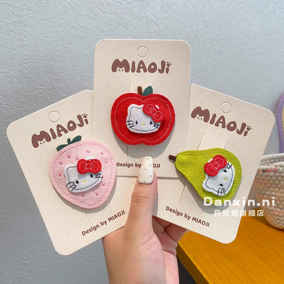 儿童卡通猫咪水果发夹可爱宝宝夹不伤发碎发卡女童新款甜美刘海夹