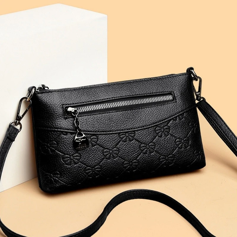 百搭软皮小背包2025新款时尚中年女士手机钱包妈妈款斜挎小包手拿