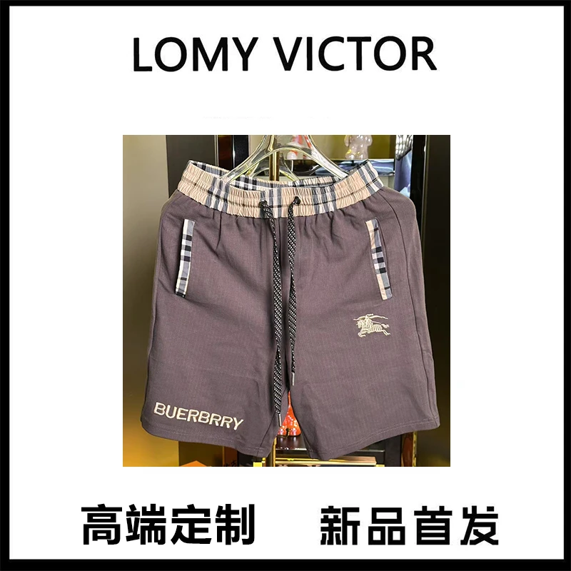 2025夏季短裤男士高端刺绣休闲中裤子新款潮流刺绣时尚透气五分裤