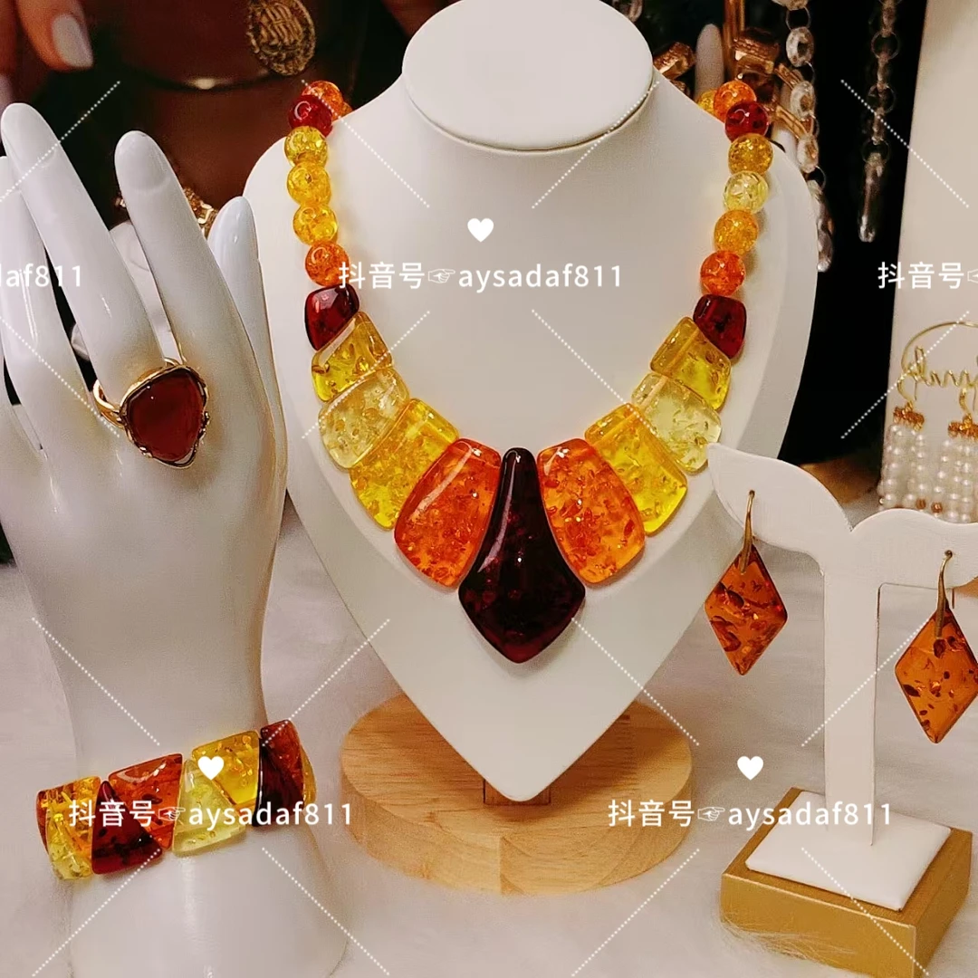 非金属亚克力吊坠 法式中古百搭彩色二代كەھرىۋا项链耳环戒指手链