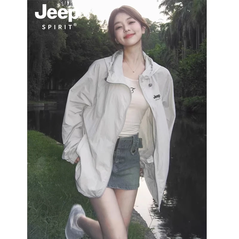 JEEPSPIRIT防晒衣男女同款新款夏季防紫外线冰丝轻薄款宽松防晒服