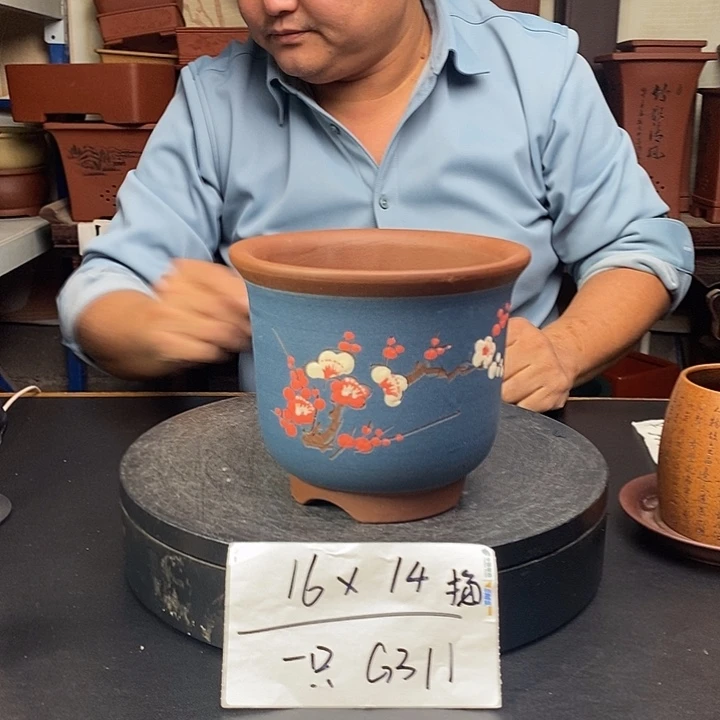 紫砂花盆货号一只G311